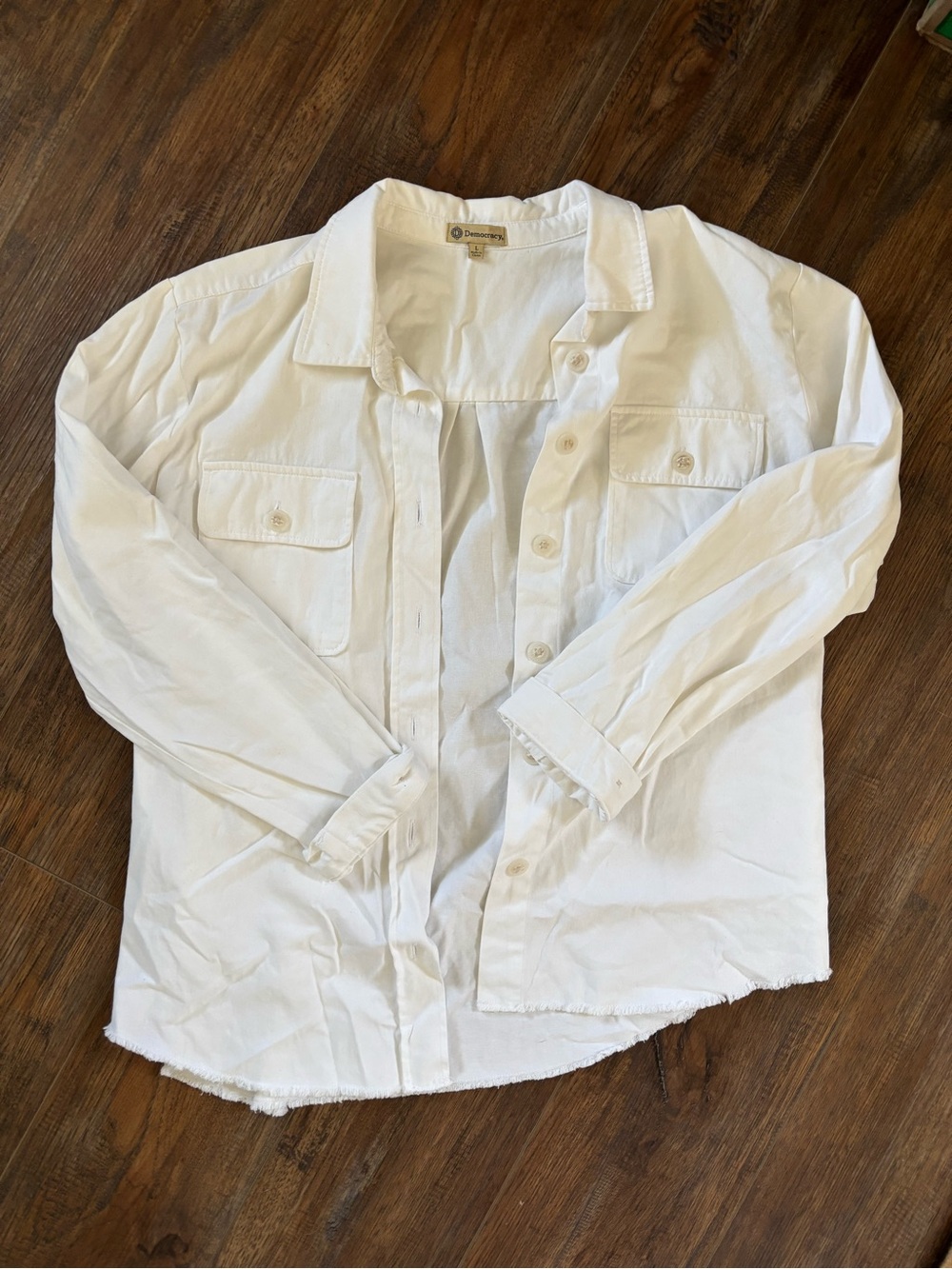 Democracy White Button-Front Shirt